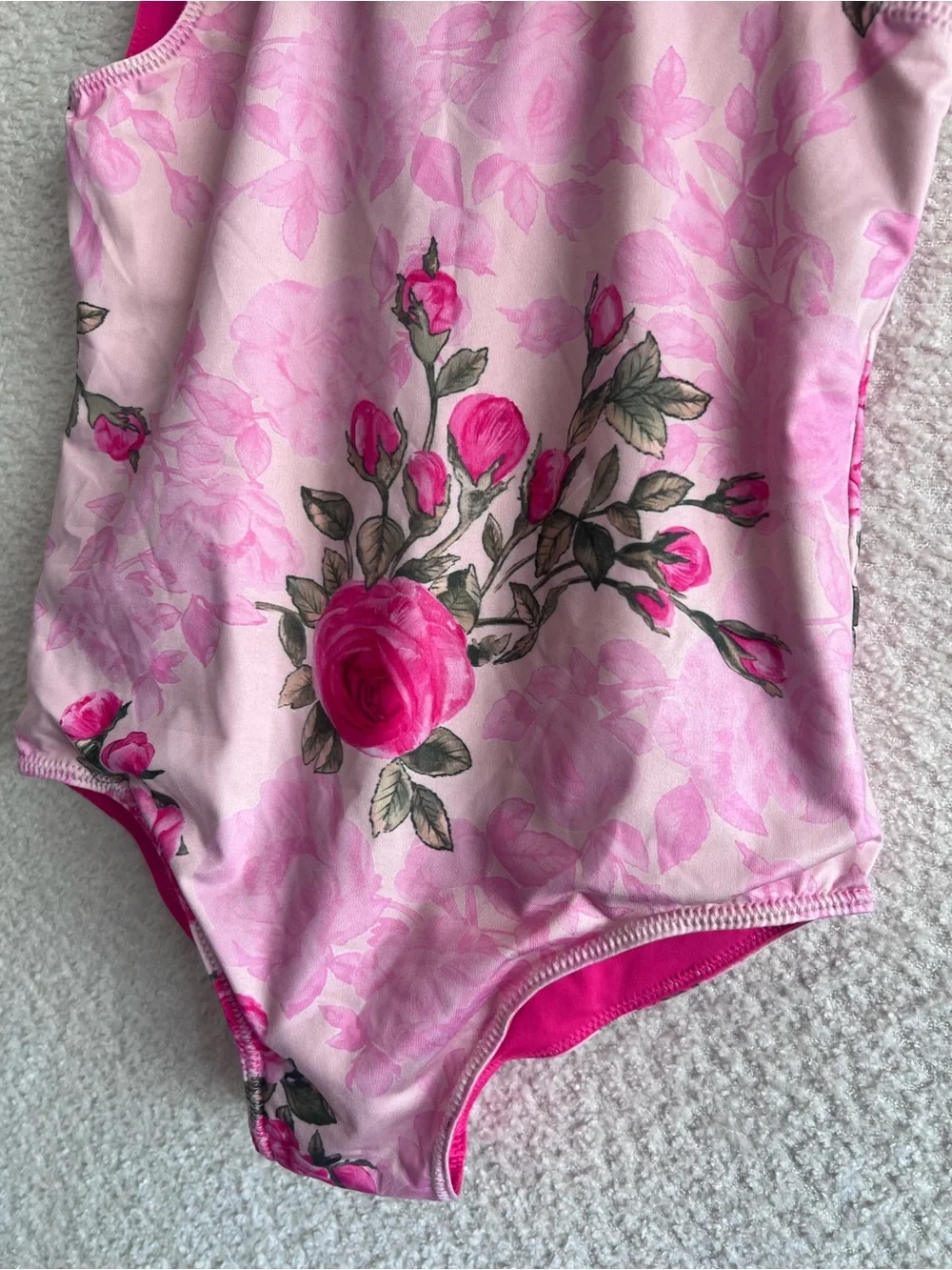 LoveShackFancy One Piece Kids Junip Pink Ivy Ruffle Bathing Swim Suit Size 12